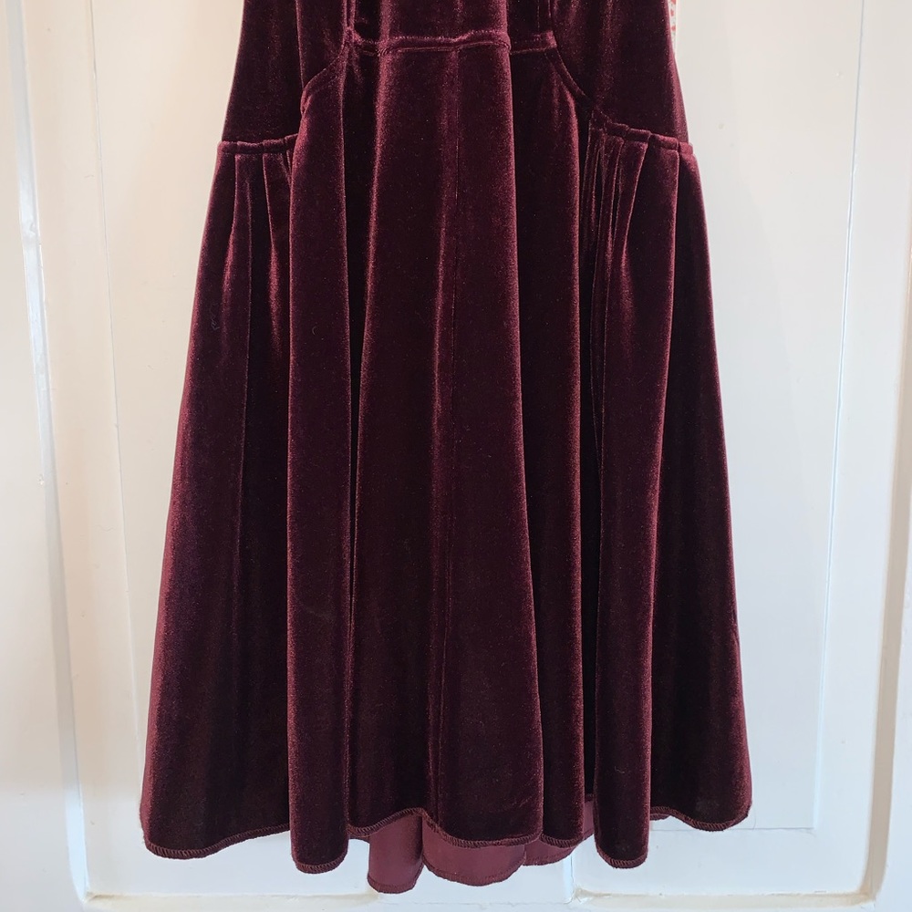 Free People Intimately Nightshade Velvet & Lace Halter Dress In Deep Cherry-NWT! - Picture 15 of 16
